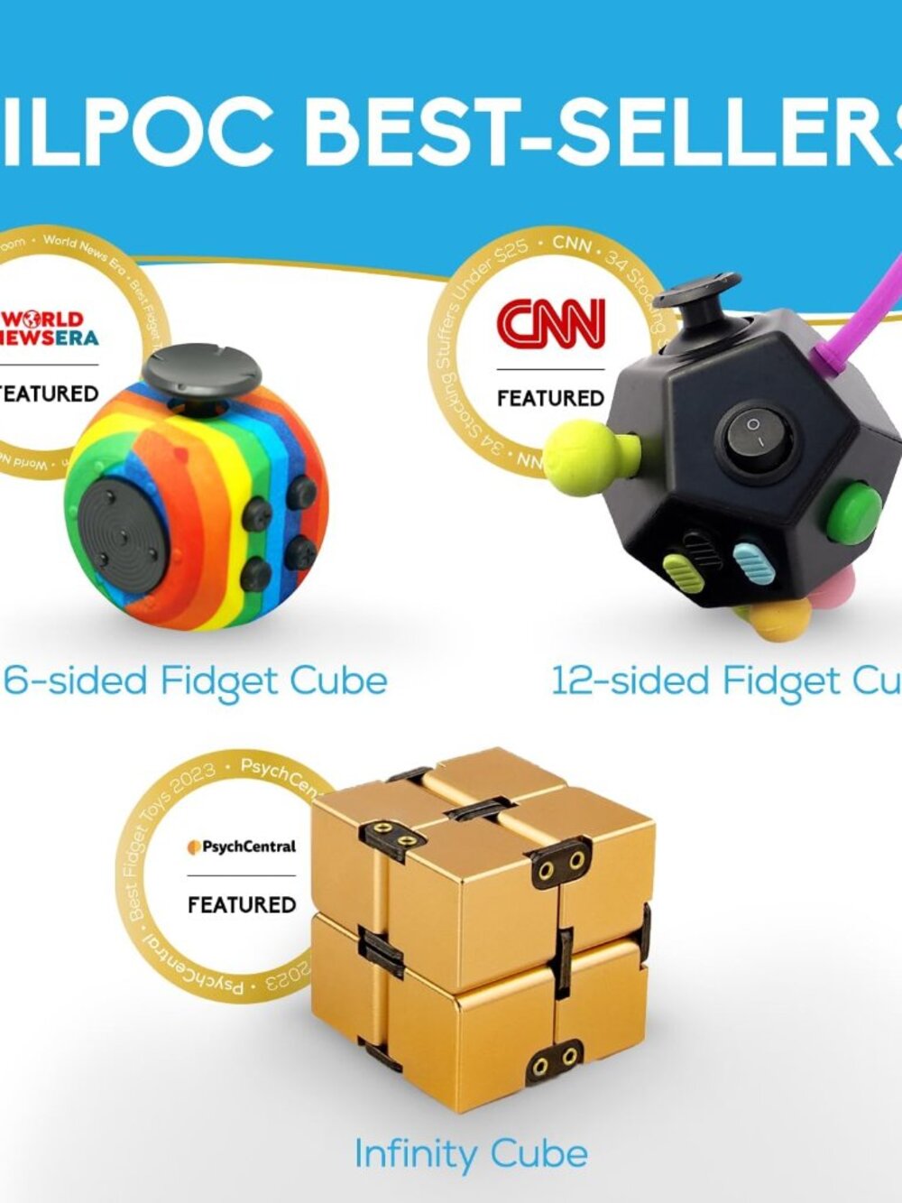 theFube Infinity Cube Fidget Toys Adults - Aluminum Infinite Magic Cube with Cas - Picture 8 of 9
